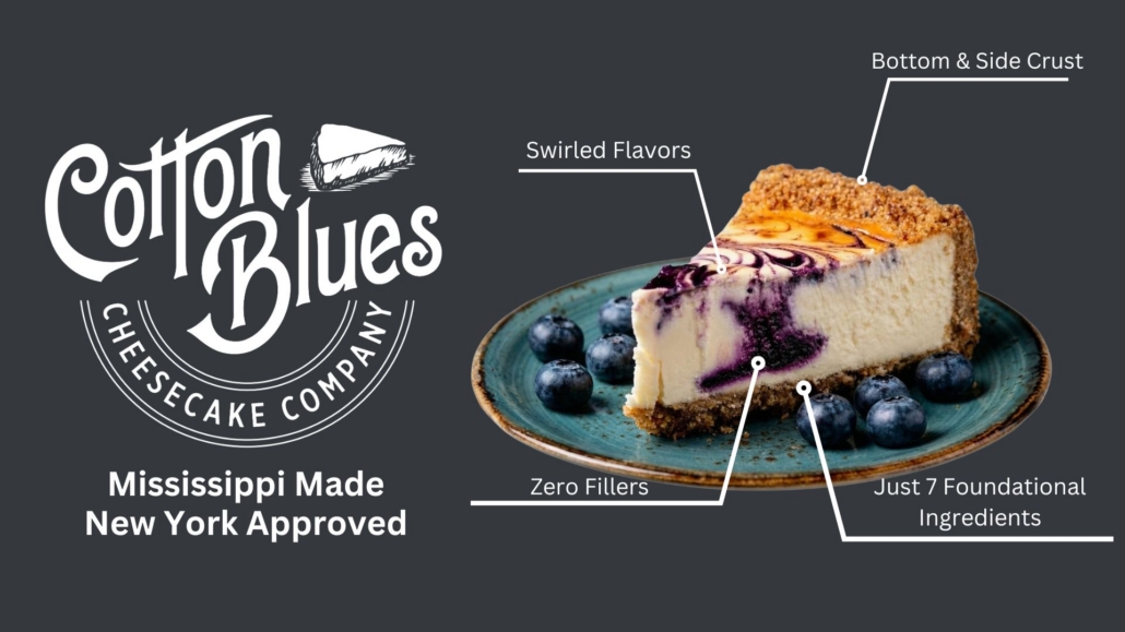 Cotton Blues Blueberry Cheesecake Slice with Discription